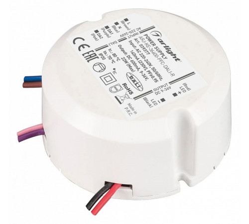 Блок питания Arlight ARJ-KE-36600-PFC-DALI-R (22W, 9-36V, 0.6A) 039377 Блок питания Arlight ARJ-KE-36600-PFC-DALI-R (22W, 9-36V, 0.6A) 039377