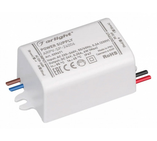 Блок питания Arlight ARPV-SP-24006 (24V, 0.25A, 6W) 039671