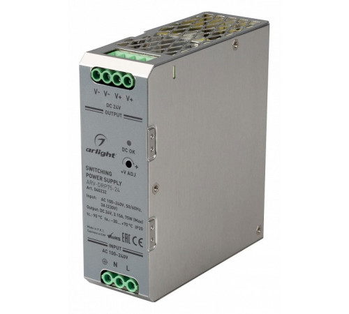Блок питания Arlight ARV-DRP75-24 (24V, 3.15A, 75W) 040232 Блок питания Arlight ARV-DRP75-24 (24V, 3.15A, 75W) 040232