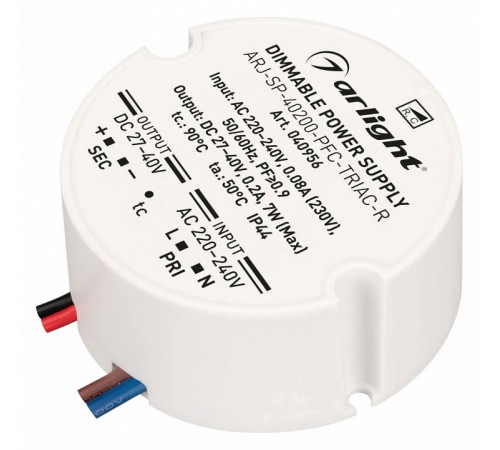 Блок питания Arlight ARJ-SP-40200-PFC-TRIAC-R (7W, 27-40V, 200mA) 040956 Блок питания Arlight ARJ-SP-40200-PFC-TRIAC-R (7W, 27-40V, 200mA) 040956