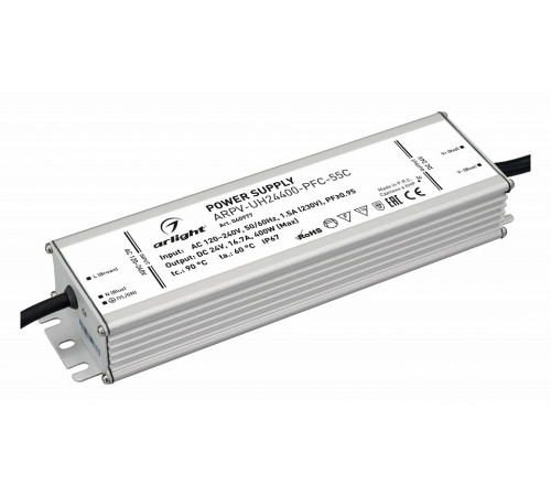 Блок питания Arlight ARPV-UH24400-PFC-55C (24V, 16.7A, 400W, IP67) 040977