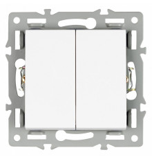 Механизм выключателя двухклавишный непроходной Arlight SWT-MK02-PL-WH (250V, 16A) 043724