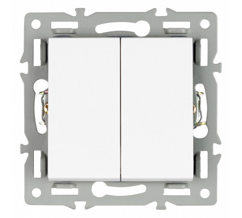Механизм выключателя двухклавишный непроходной Arlight SWT-MK02-PL-WH (250V, 16A) 043724 Механизм выключателя двухклавишный непроходной Arlight SWT-MK02-PL-WH (250V, 16A) 043724