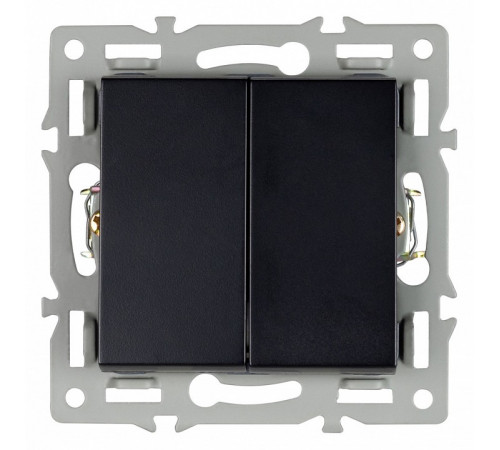 Механизм выключателя двухклавишный непроходной Arlight SWT-MK02-PL-BK (250V, 16A) 043725 Механизм выключателя двухклавишный непроходной Arlight SWT-MK02-PL-BK (250V, 16A) 043725
