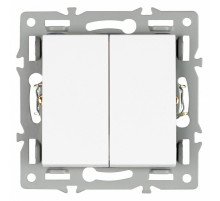 Механизм выключателя двухклавишный проходной Arlight SWT-MKP2-PL-WH (250V, 16A) 043727