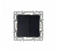 Механизм выключателя двухклавишный проходной Arlight SWT-MKP2-PL-BK (250V, 16A) 043728