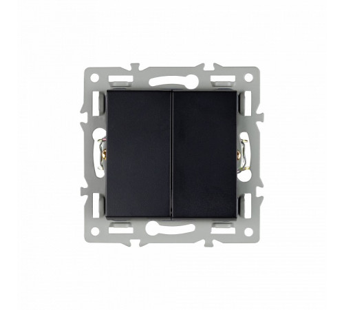 Механизм выключателя двухклавишный проходной Arlight SWT-MKP2-PL-BK (250V, 16A) 043728