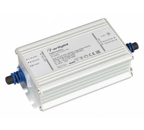 Блок питания Arlight ARPJ-LG-721050-PFC (50W, 36-72V, 0.5-1.05A) 047371 Блок питания Arlight ARPJ-LG-721050-PFC (50W, 36-72V, 0.5-1.05A) 047371