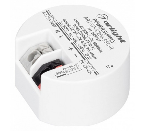 Блок питания Arlight ARJ-SP-40200-PFC-R (8W, 24-40V, 200mA) 048767 Блок питания Arlight ARJ-SP-40200-PFC-R (8W, 24-40V, 200mA) 048767