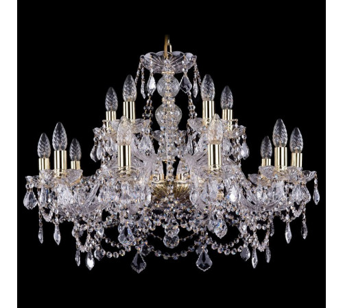 Подвесная люстра Bohemia Ivele Crystal 1411/10+5/240 G Leafs