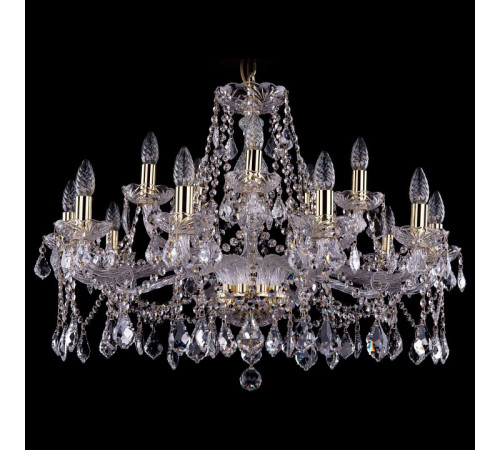 Подвесная люстра Bohemia Ivele Crystal 1413/10+5/300 G Leafs