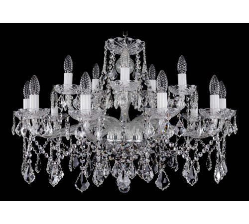 Подвесная люстра Bohemia Ivele Crystal 1413/10+5/300 Ni Leafs Подвесная люстра Bohemia Ivele Crystal 1413/10+5/300 Ni Leafs