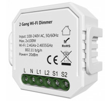 Двухканальное Wi-Fi реле-диммер Denkirs Relay RL1004-DM/1