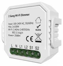 Двухканальное Wi-Fi реле-диммер Denkirs Relay RL1004-DM/1