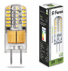 Лампа светодиодная Feron G4 3W 4000K Прямосторонняя Матовая LB-422 G4 3W 4000K 25532