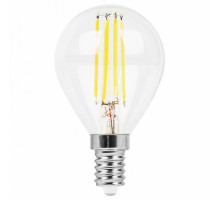 Лампа светодиодная филаментная Feron E14 5W 2700K Шар Прозрачная LB-61 25578