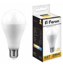 Лампа светодиодная Feron E27 25W 2700K Шар Матовая LB-100 25790