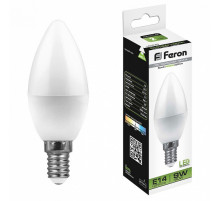 Лампа светодиодная Feron E14 9W 4000K Свеча Матовая LB-570 25799