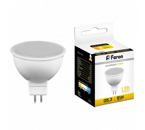 Лампа светодиодная Feron MR16 G5.3 9W 2700K Грибок матовая LB-560 25839
