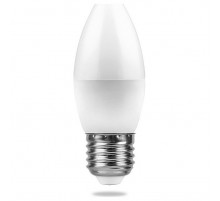 Лампа светодиодная Feron E27 7W 6400K Свеча Матовая LB-97 25883