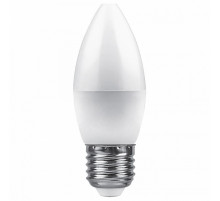 Лампа светодиодная Feron E27 9W 4000K Свеча Матовая LB-570 25937