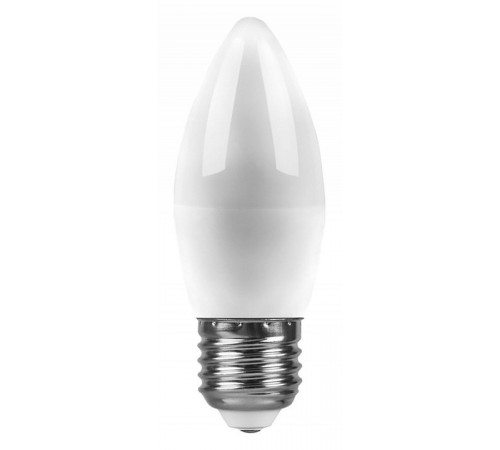 Лампа светодиодная Feron E27 9W 6400K Свеча Матовая LB-570 25938