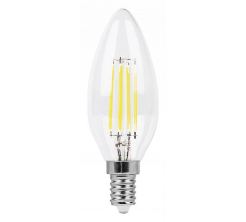 Лампа светодиодная филаментная Feron E14 11W 4000K Свеча Прозрачная LB-713 38008