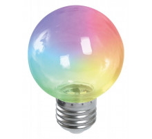 Лампа светодиодная Feron LB-371 шар прозрачный E27 3W RGB плавная смена цвета 38133