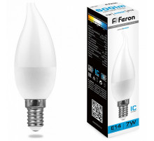 Лампа светодиодная Feron E14 9W 6400K свеча на ветру LB-570 38136
