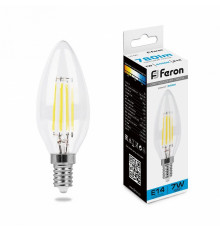 Лампа светодиодная Feron LB-66 Свеча E14 7W 6400K 38227