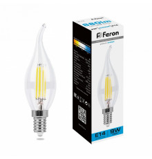 Лампа светодиодная Feron LB-74 Свеча на ветру E14 9W 6400K 38235
