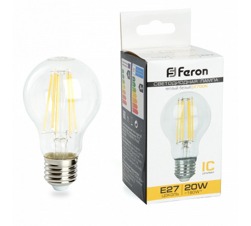 Лампа светодиодная Feron LB-620 Шар E27 20W 2700K 38245 Лампа светодиодная Feron LB-620 Шар E27 20W 2700K 38245