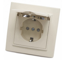 Розетка 1-местная с крышкой Stekker PST16-9012-02 с защитной шторкой 39238