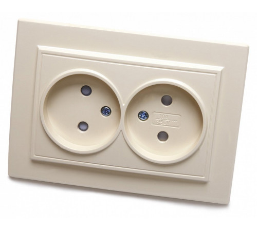 Розетка 2-местная Stekker PST10-9013-02 с защитной шторкой 39239