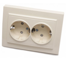 Розетка 2-местная Stekker PST16-9014-02 с защитной шторкой 39240
