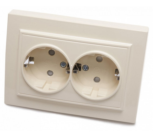Розетка 2-местная Stekker PST16-9014-02 с защитной шторкой 39240 Розетка 2-местная Stekker PST16-9014-02 с защитной шторкой 39240