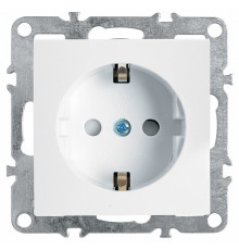 Розетка Stekker Эрна c/з 16A 250V с защитной шторкой белый PST16-9110-01 39317