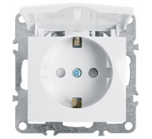 Розетка Stekker Эрна с/з 16A 250V с крышкой защитной шторкой белый PST16-9112-01 39319