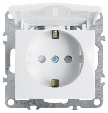 Розетка Stekker Эрна с/з 16A 250V с крышкой защитной шторкой белый PST16-9112-01 39319