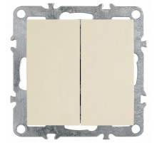 Выключатель двухклавишный Stekker Эрна слоновая кость PSW10-9104-02 39323