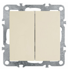Выключатель двухклавишный Stekker Эрна слоновая кость PSW10-9104-02 39323