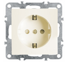 Розетка Stekker Эрна c/з 16A 250V с защитной шторкой слоновая кость PST16-9110-02 39328