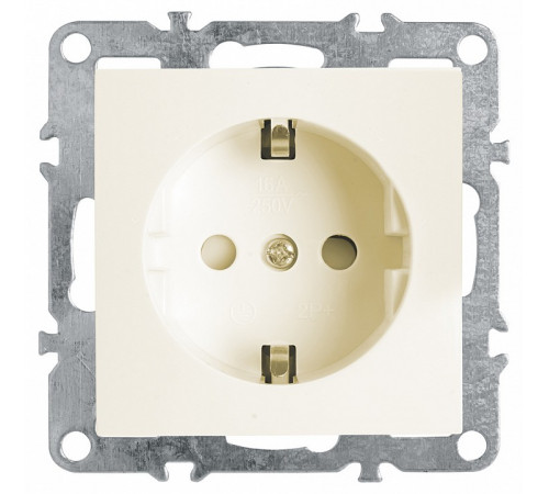 Розетка Stekker Эрна c/з 16A 250V с защитной шторкой слоновая кость PST16-9110-02 39328