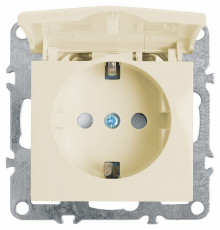Розетка Stekker Эрна с/з 16A 250V с крышкой защитной шторкой слоновая кость PST16-9112-02 39330