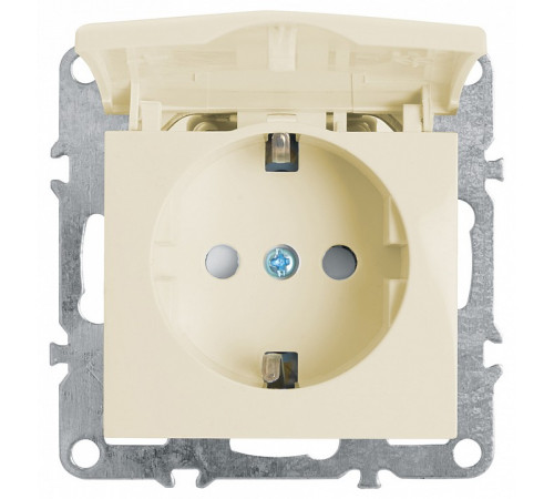 Розетка Stekker Эрна с/з 16A 250V с крышкой защитной шторкой слоновая кость PST16-9112-02 39330