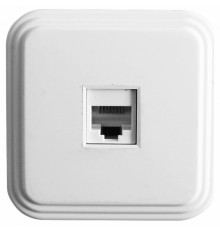 Розетка компьютерная 1-местная Stekker PST00-21-20 (РК8-01) RJ-45 IP20 белый 39706