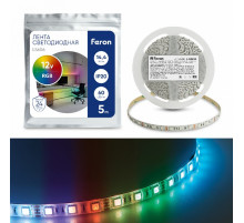 Светодиодная лента Feron 14,4W/m 60LED/m 5050SMD RGB 5M LS606 41449
