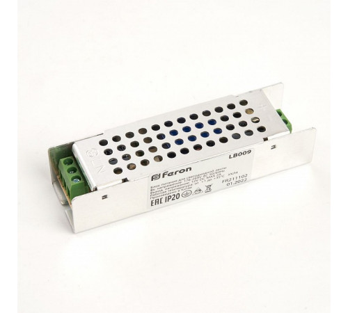 Блок питания для светодиодной ленты Feron LB009 12V 36W IP20 3A 176-264В 48007 Блок питания для светодиодной ленты Feron LB009 12V 36W IP20 3A 176-264В 48007