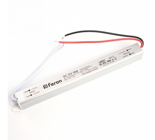 Трансформатор для светодиодной ленты Feron LB001 18Вт 12В IP20 48010