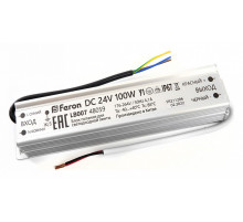 Трансформатор для светодиодной ленты Feron LB007 100Вт 24В IP67 48059